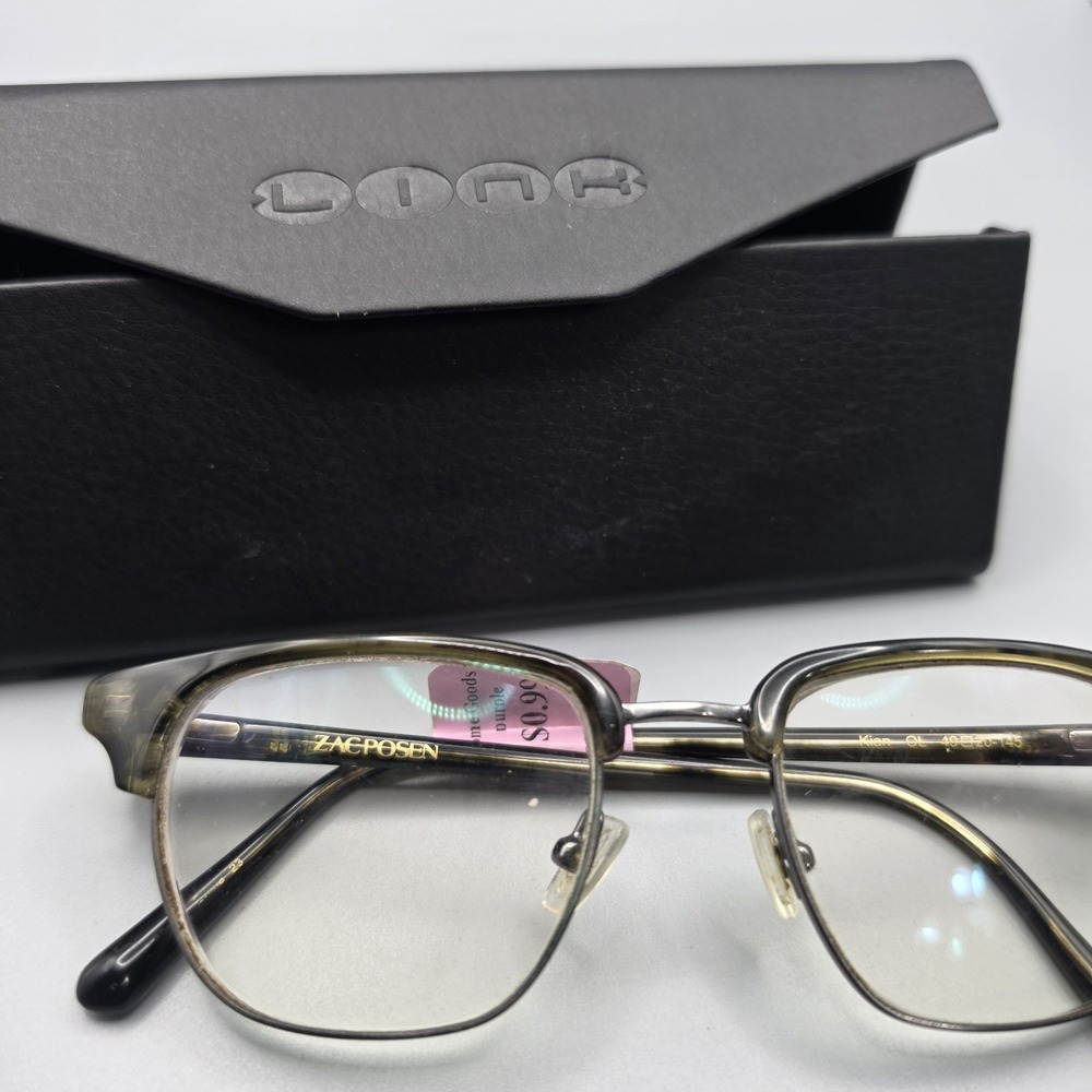 Zac Posen Kian OL Eyeglasses Frames 49-20-145 Olive Gold Browline w/ Case